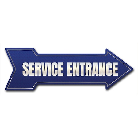 Signmission Service Entrance Arrow Decal Funny Home Decor 18in Wide D-A-999619